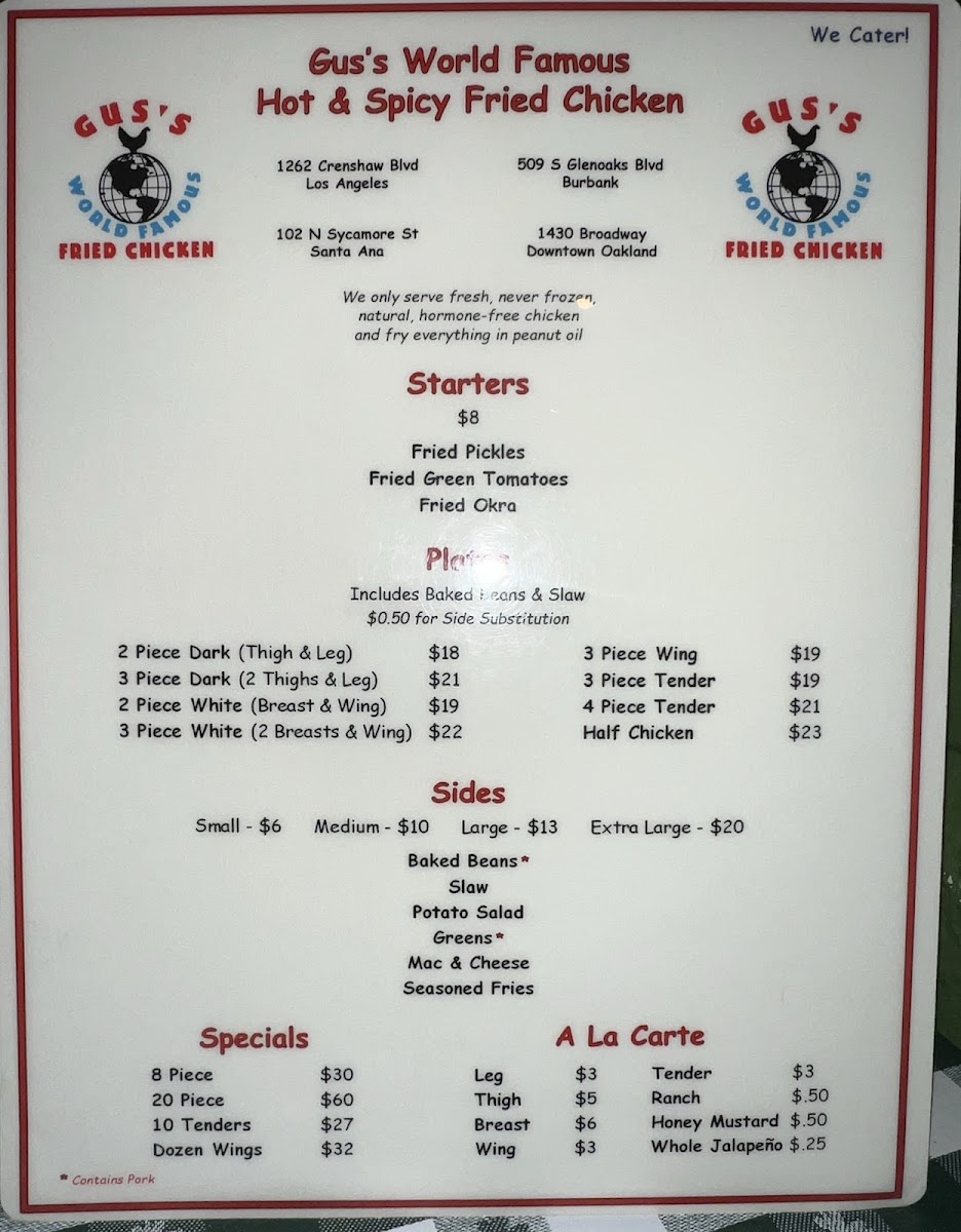 Menu Gus's World Famous Fried Chicken-9