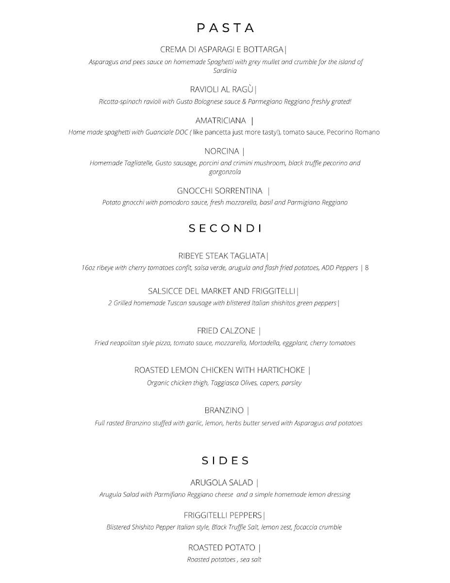 Menu Gusto Italian Café-1
