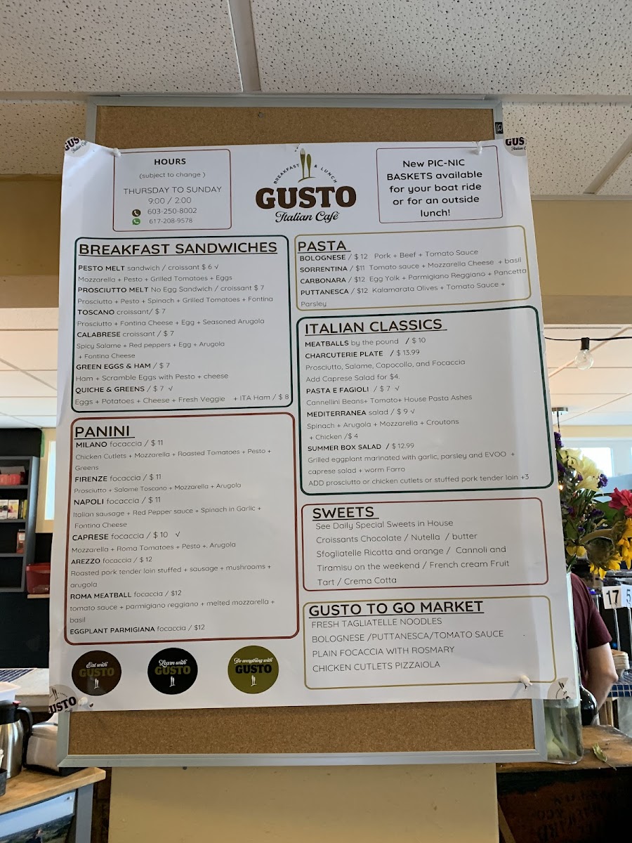 Menu Gusto Italian Café-10