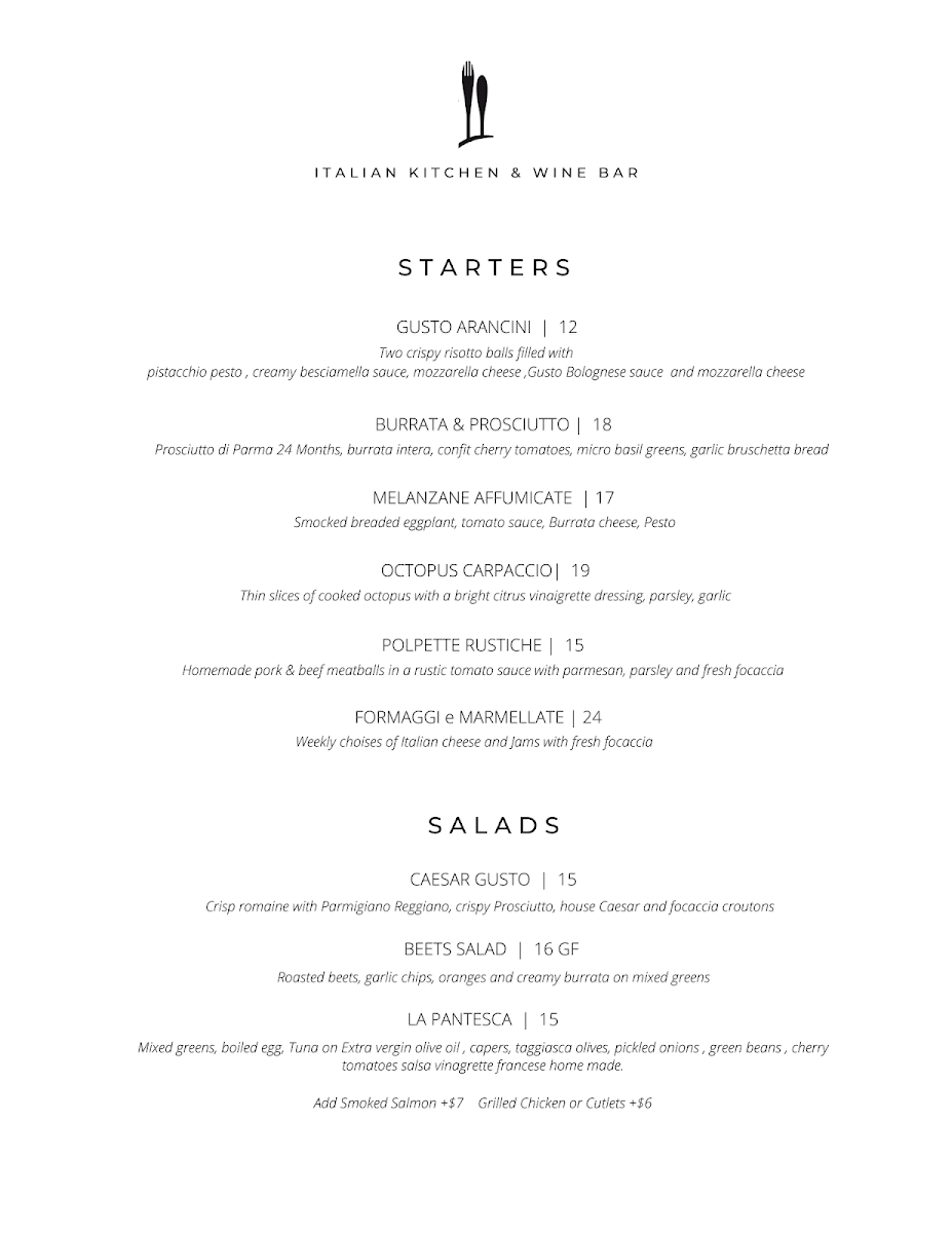 Menu Gusto Italian Café-2