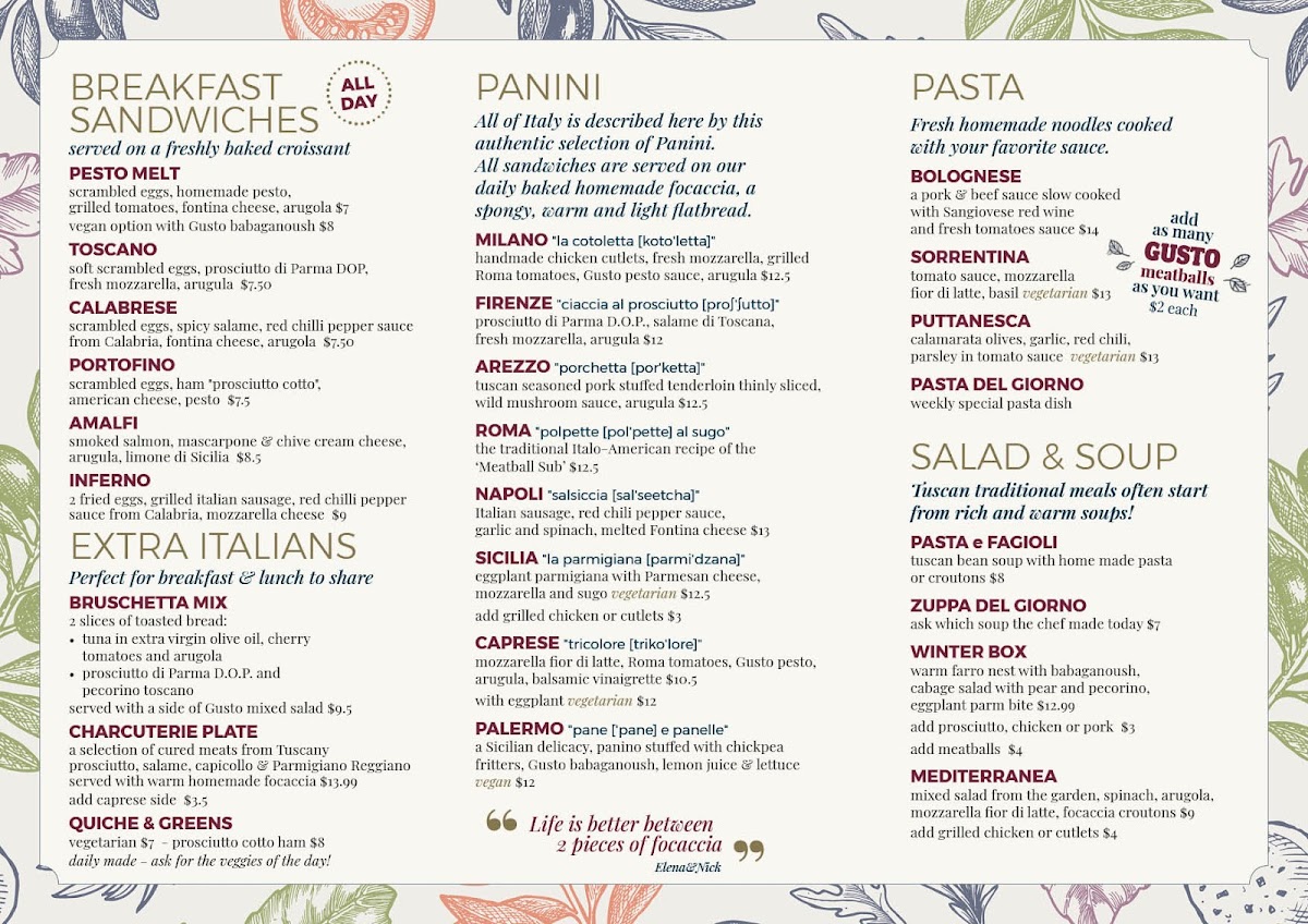 Menu Gusto Italian Café-4