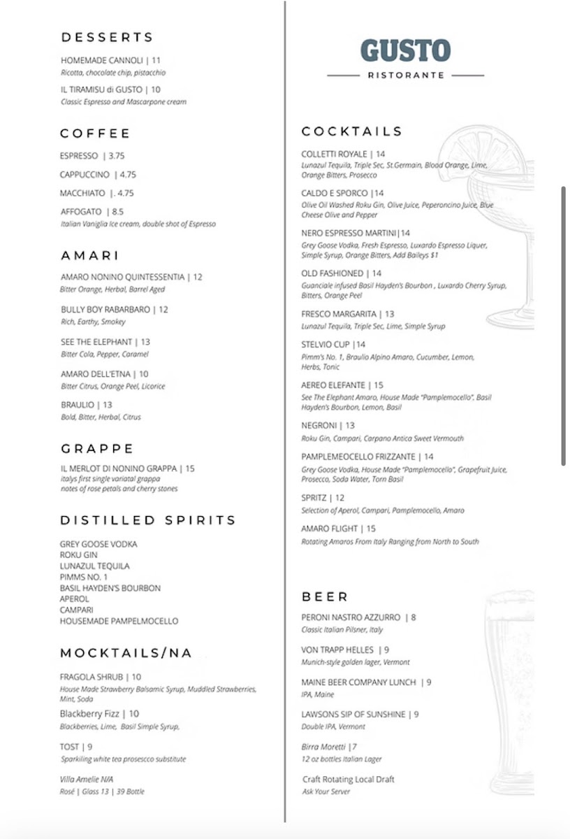 Menu Gusto Italian Café-6