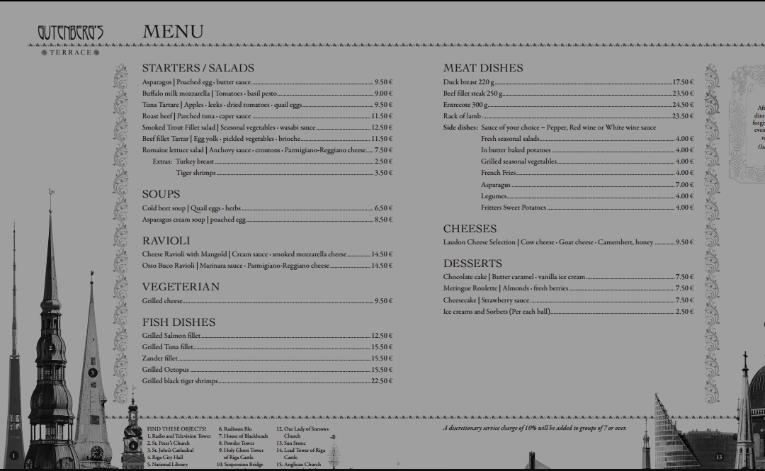 Menu Gutenbergs Restaurant-8