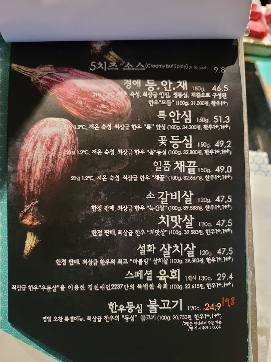 Menu Gyeongcheon Aein 2237-4