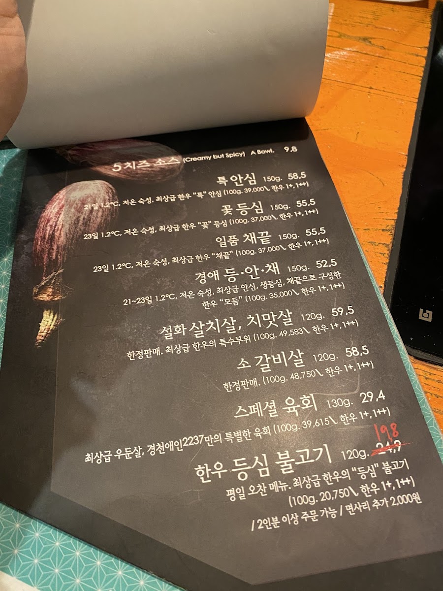 Menu Gyeongcheon Aein 2237-9