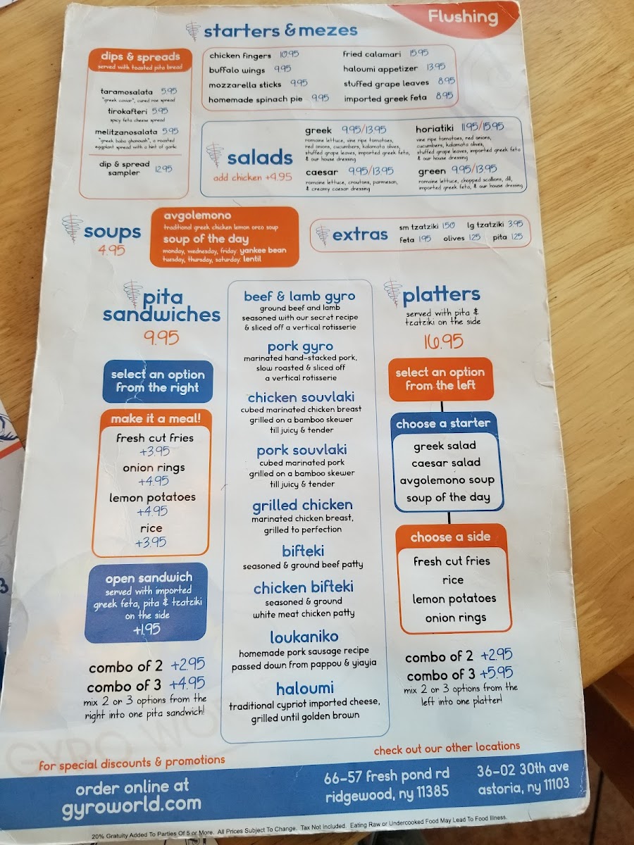 Menu Gyro World Flushing-10