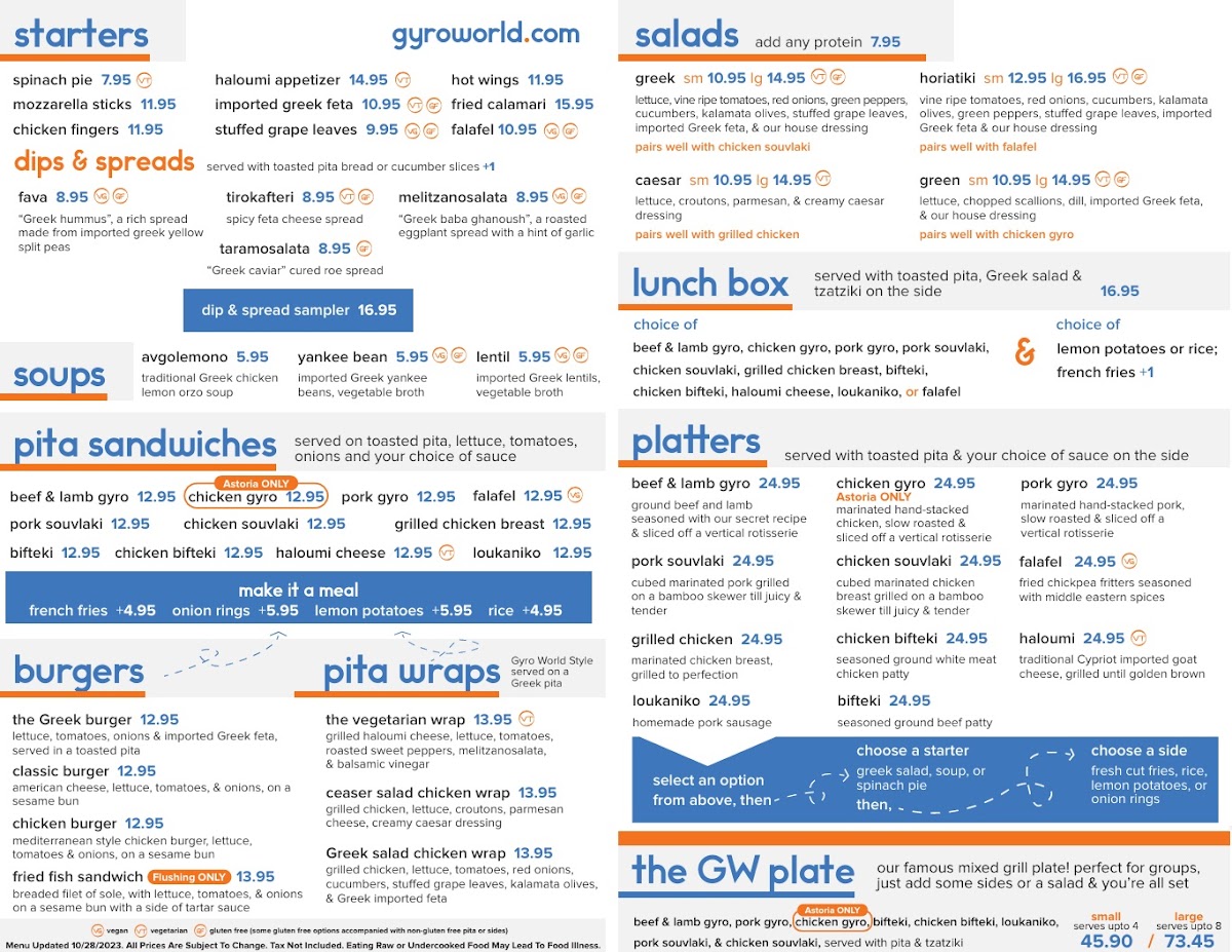 Menu Gyro World Flushing-5