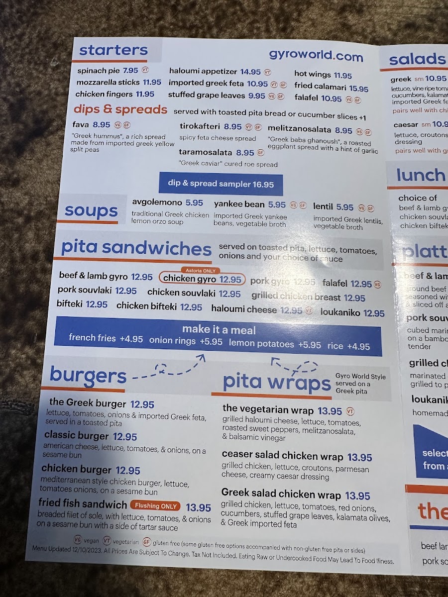 Menu Gyro World Flushing-7