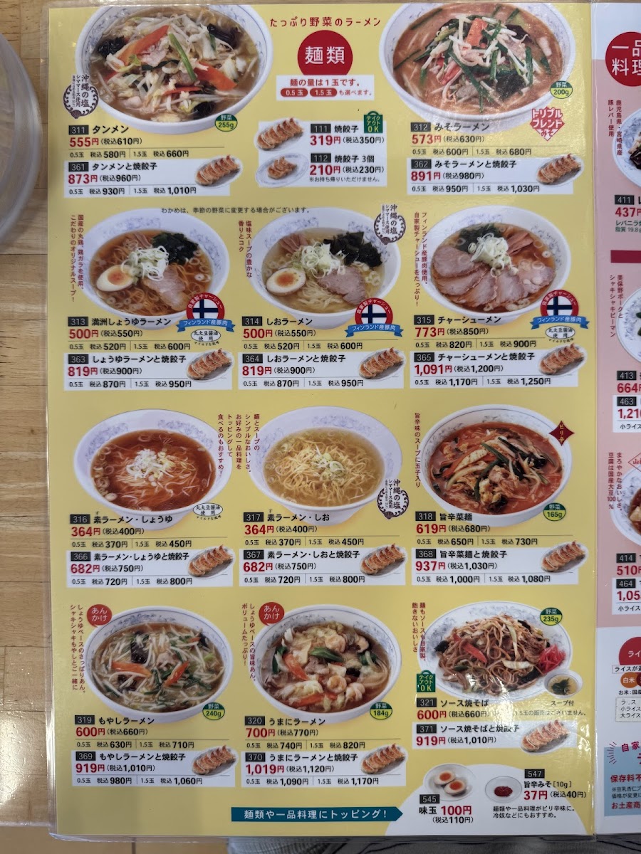 Menu Gyōza No Manshū Shimo-Akatsuka Shop-1