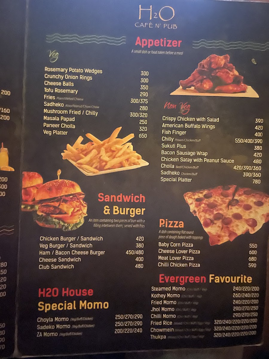 Menu H2O Cafe And Pub Thamel-3