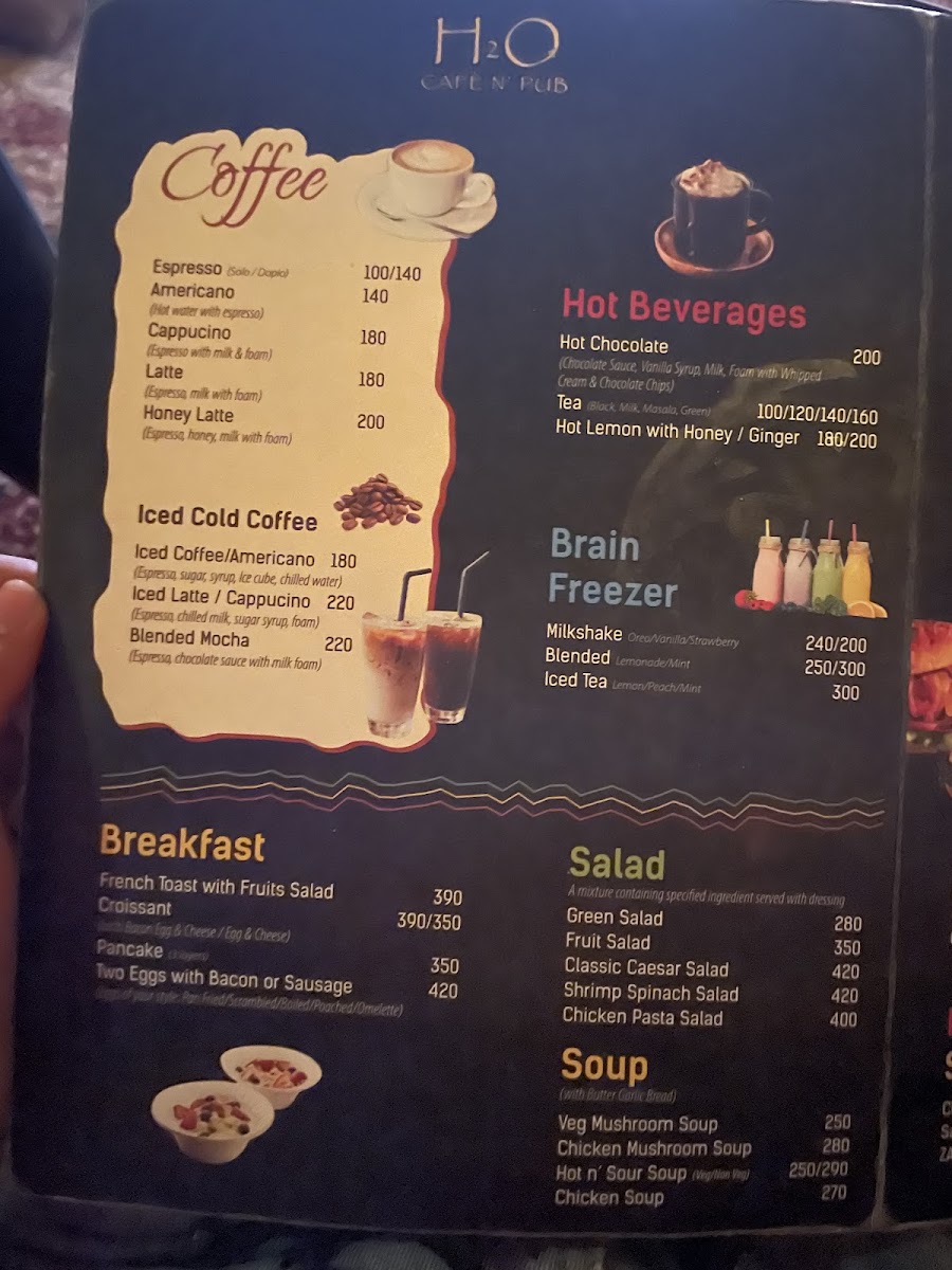 Menu H2O Cafe And Pub Thamel-7