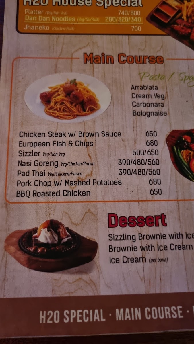 Menu H2O Cafe And Pub Thamel-8