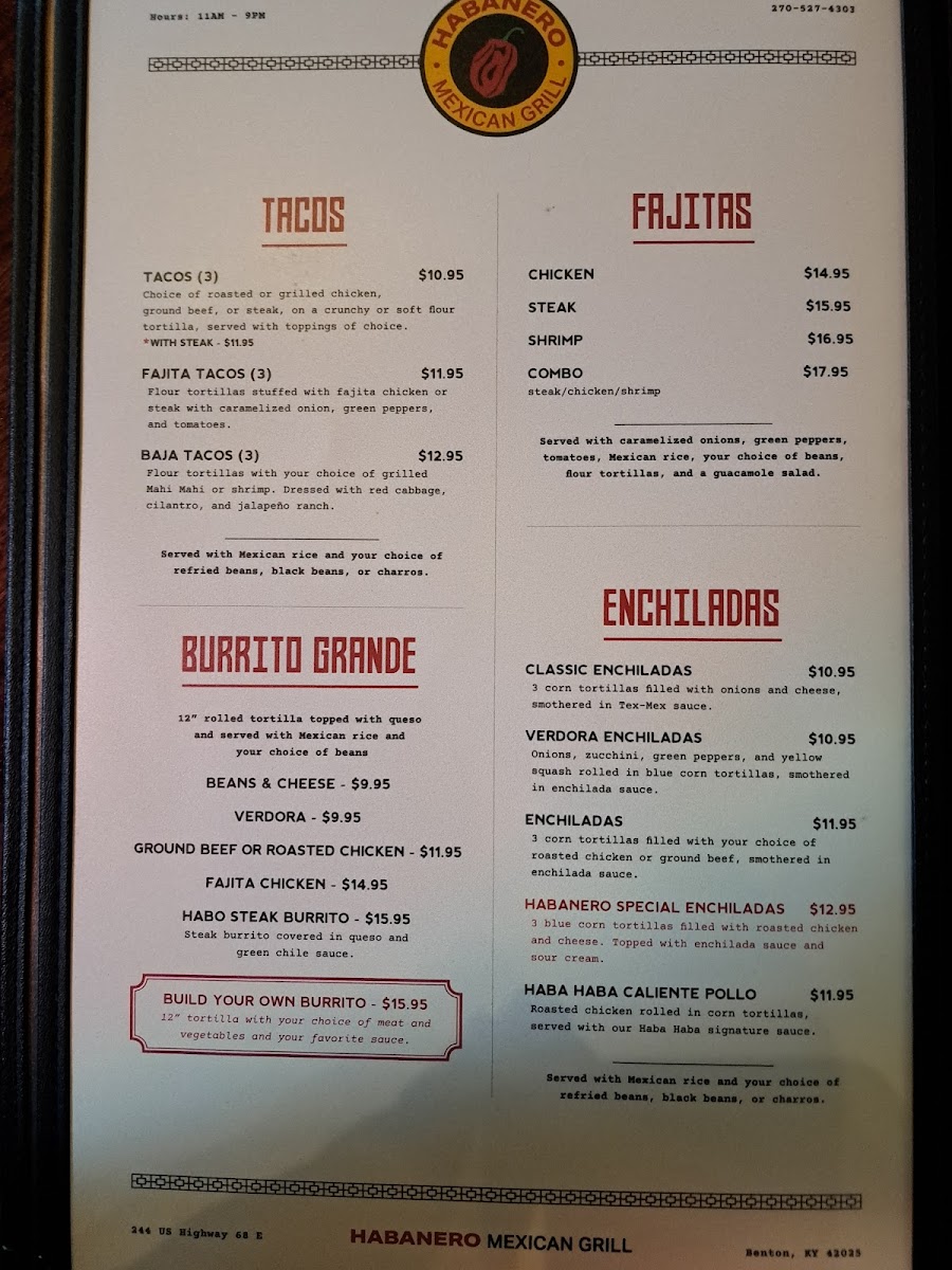 Menu Habanero Mexican Grill-2