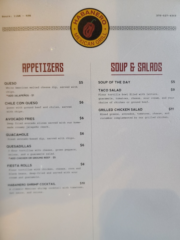 Menu Habanero Mexican Grill-4