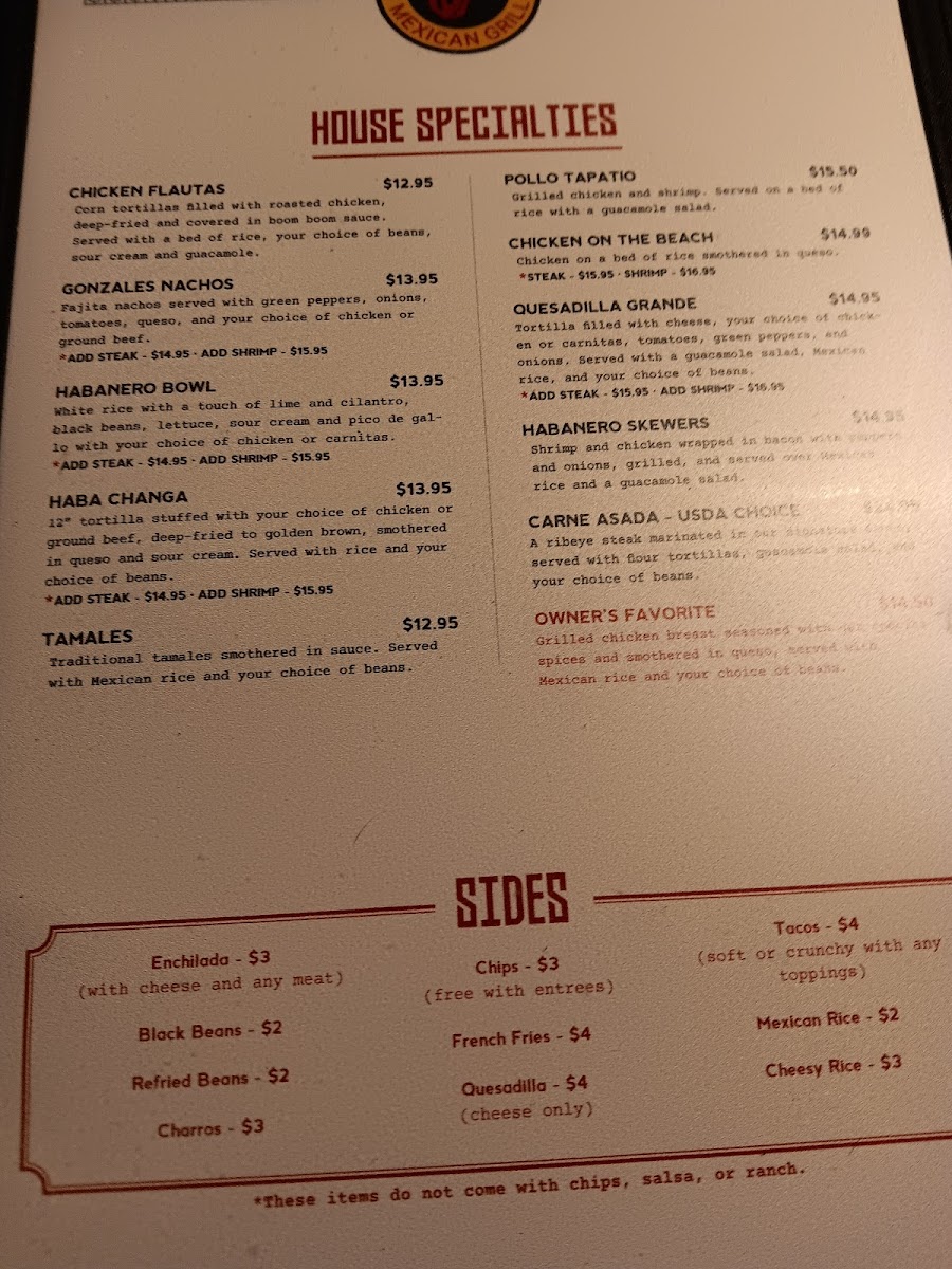Menu Habanero Mexican Grill-5