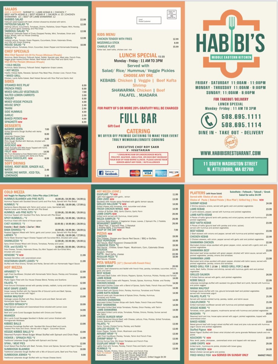 Menu Habibi's Middle Eastern Kitchen-1
