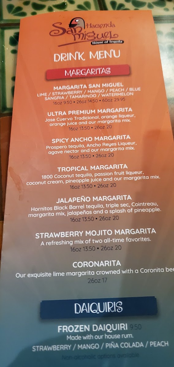 Menu Hacienda San Miguel: House Of Tequila-9