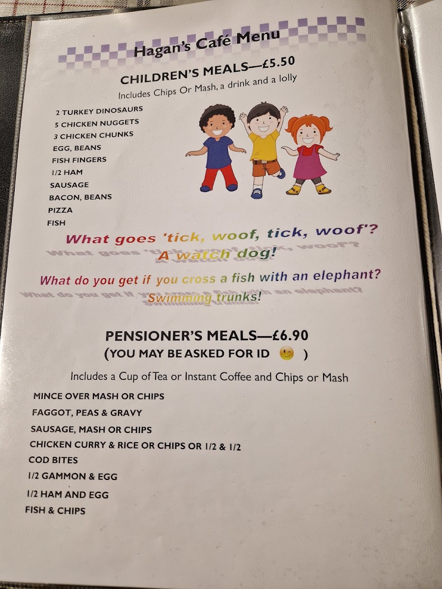 Menu Hagans Cafe & Chip Shop-1