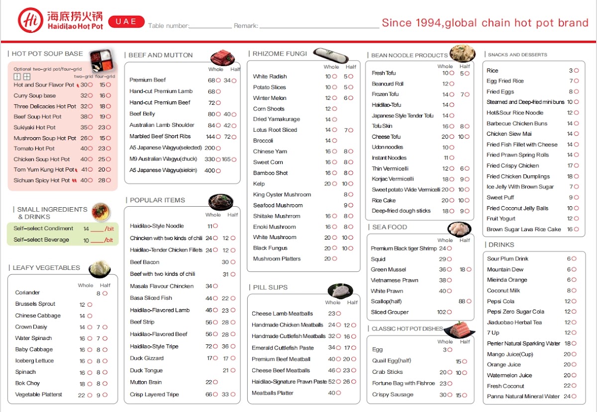 Menu Haidilao Hotpot-3
