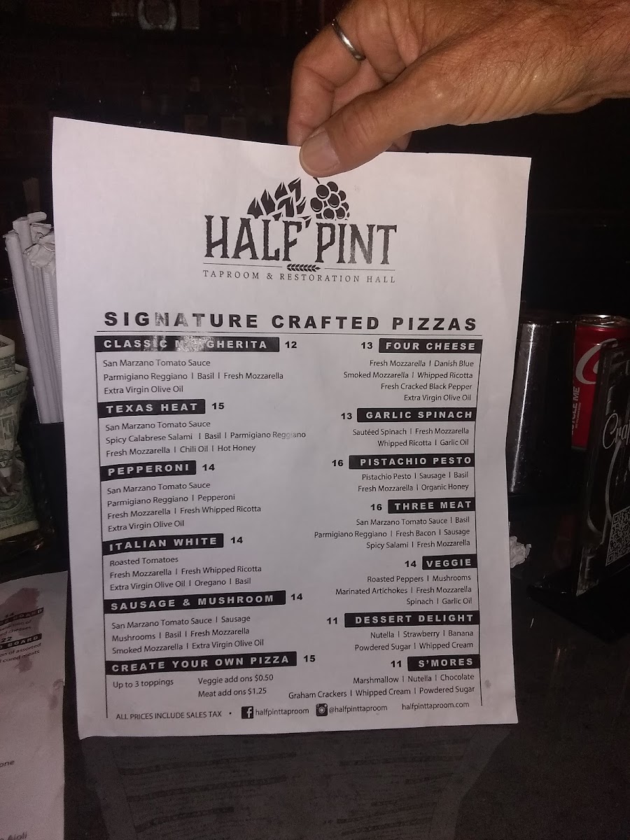 Menu Half Pint Taproom & Restoration Hall-4