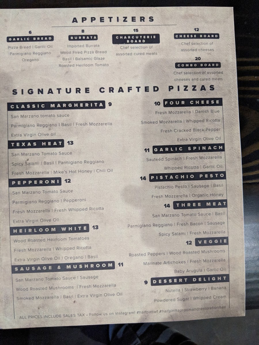 Menu Half Pint Taproom & Restoration Hall-6