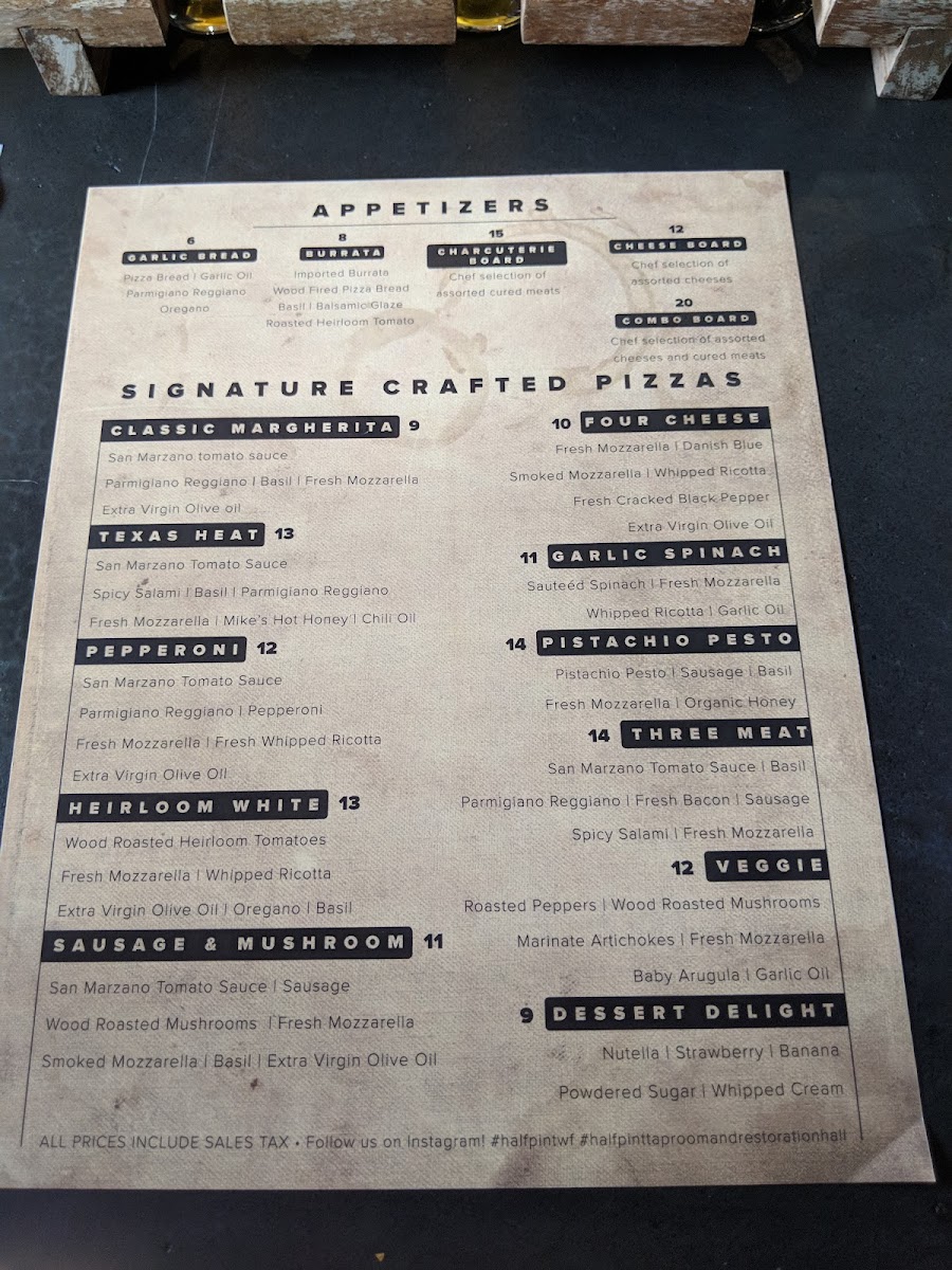 Menu Half Pint Taproom & Restoration Hall-7