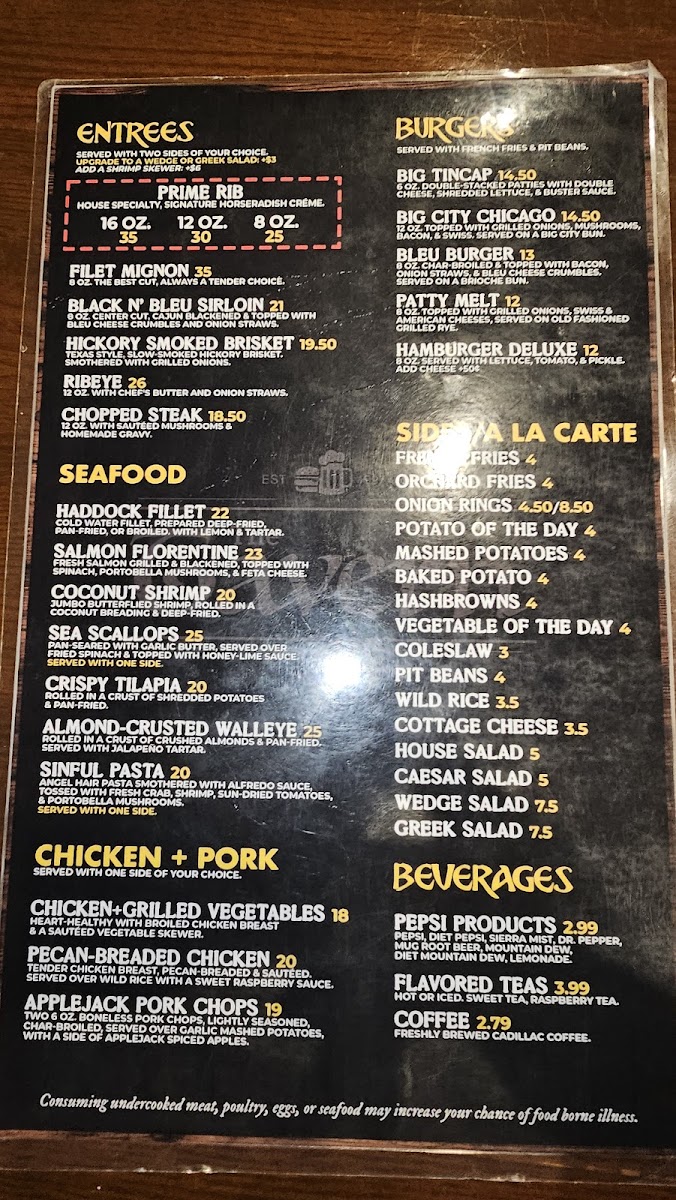 Menu Hall's Tavern At Coventry-2