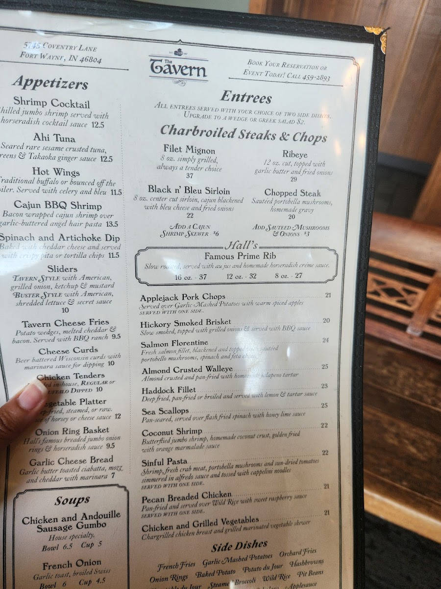 Menu Hall's Tavern At Coventry-5