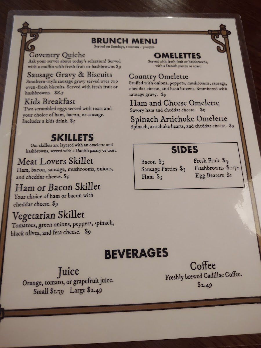 Menu Hall's Tavern At Coventry-7