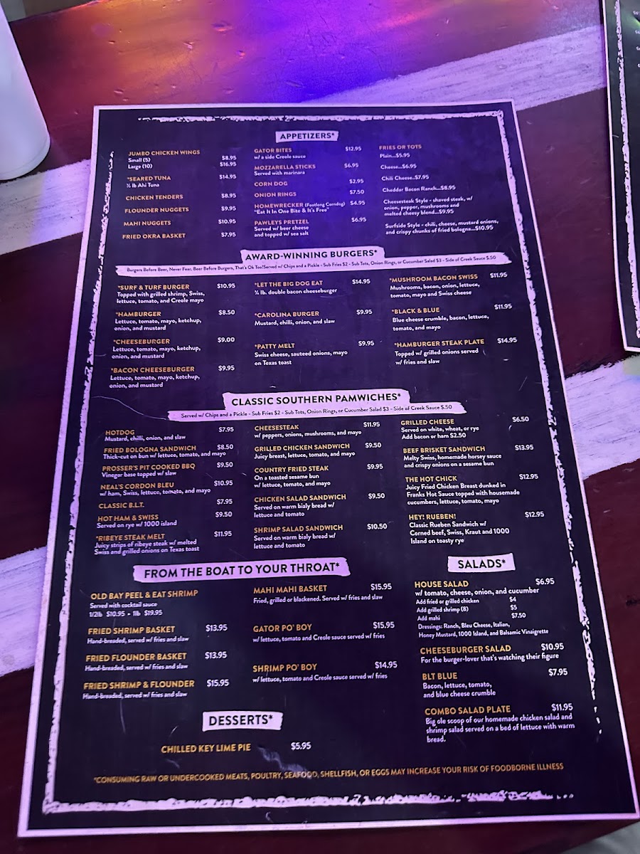 Menu Hamburger Joe's Of Surfside-1