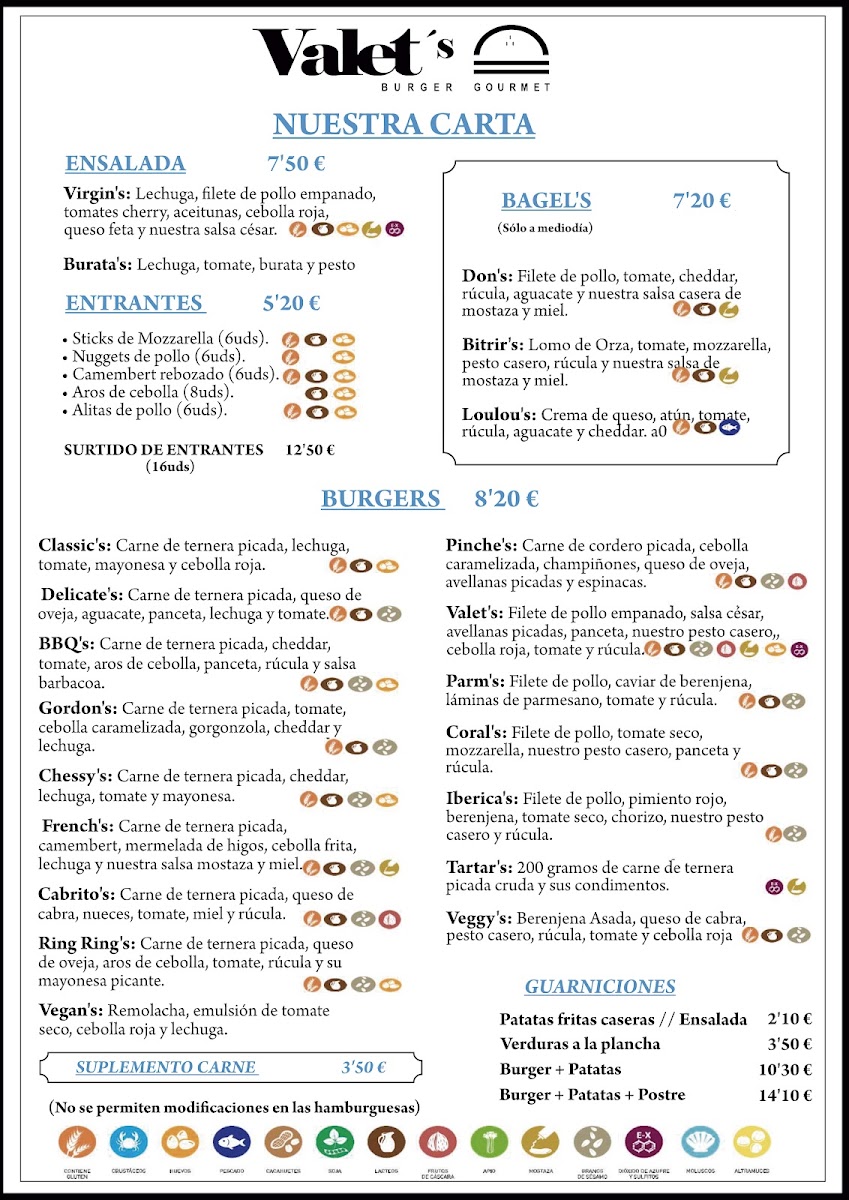 Menu Hamburguesería Valet's Burger Gourmet-1