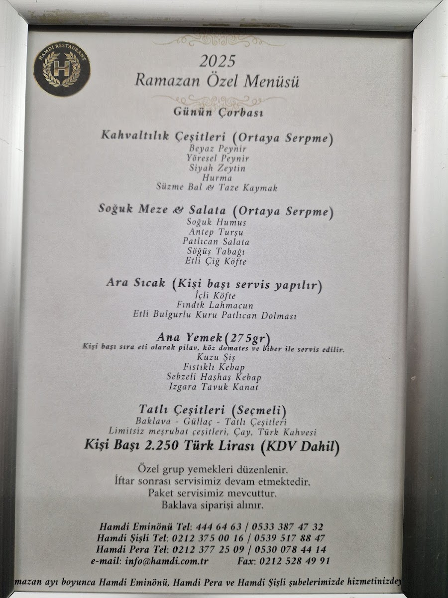 Menu Hamdi Restaurant - Eminönü-10