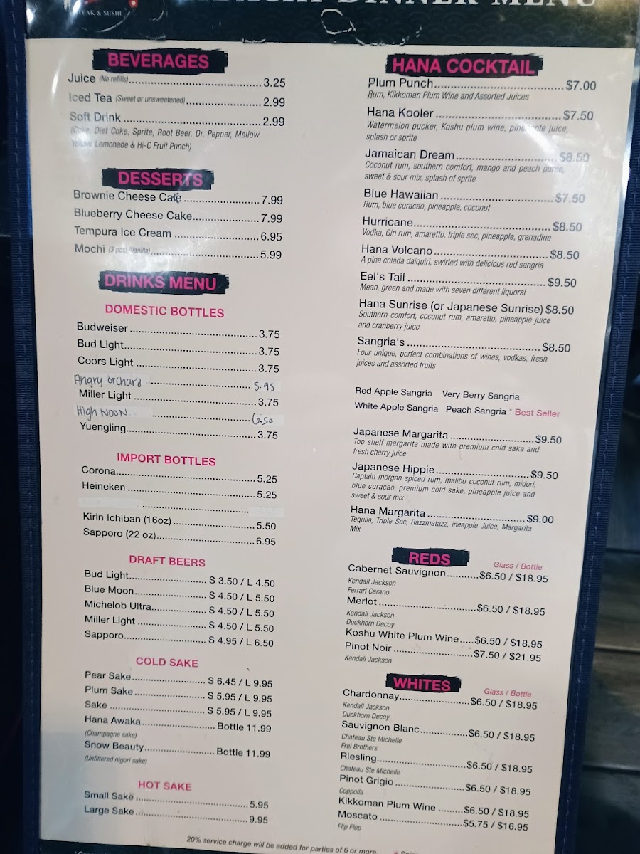 Menu Hana Steak & Sushi-1