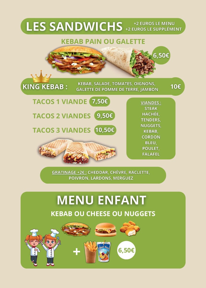 Menu Hananedélices Foix Tacos Kebab Salade Burger Tex Mex 09-2