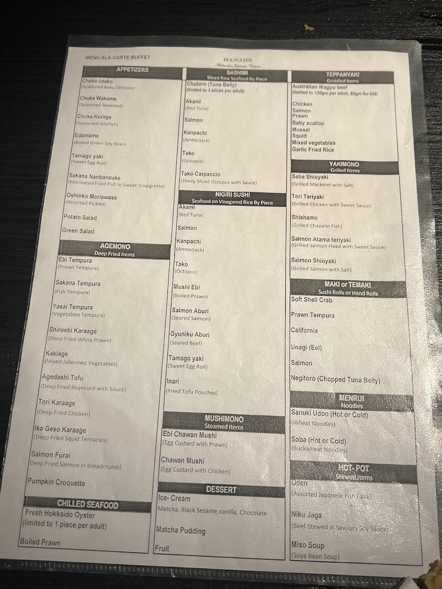 Menu Hanare Japanese Restaurant-2