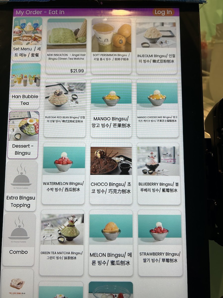 Menu Hanbingo 한빙고-8