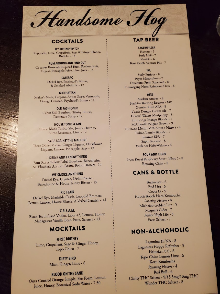 Menu Handsome Hog-8