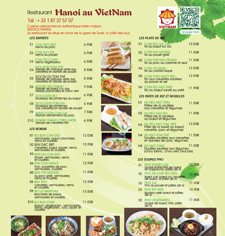 Menu Hanoï Au Vietnam-1