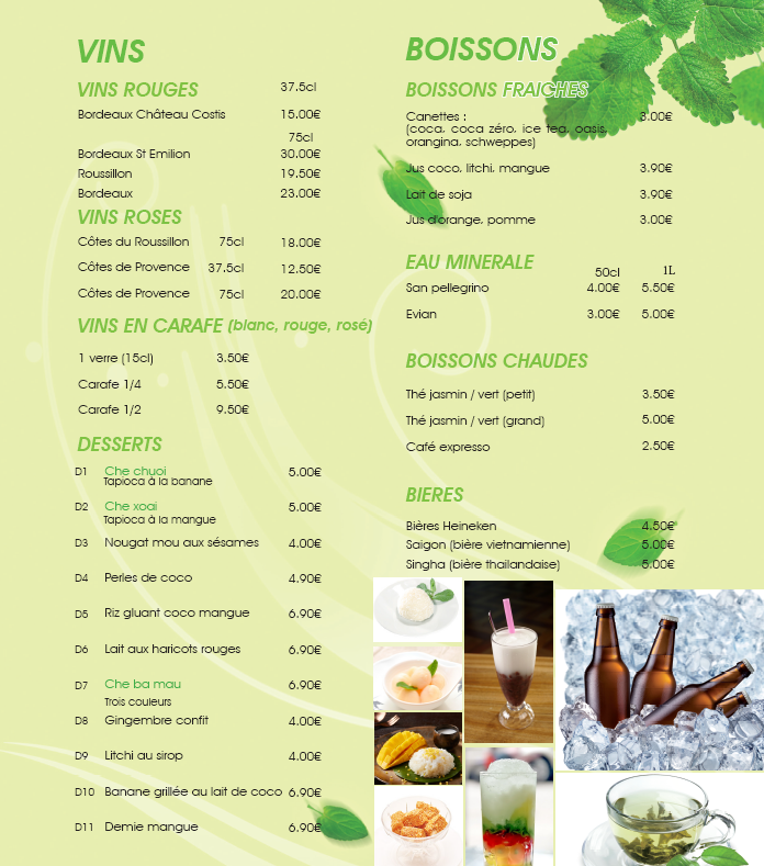 Menu Hanoï Au Vietnam-2