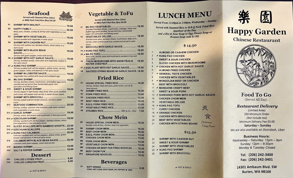 Menu Happy Garden Chinese Restaurant-2