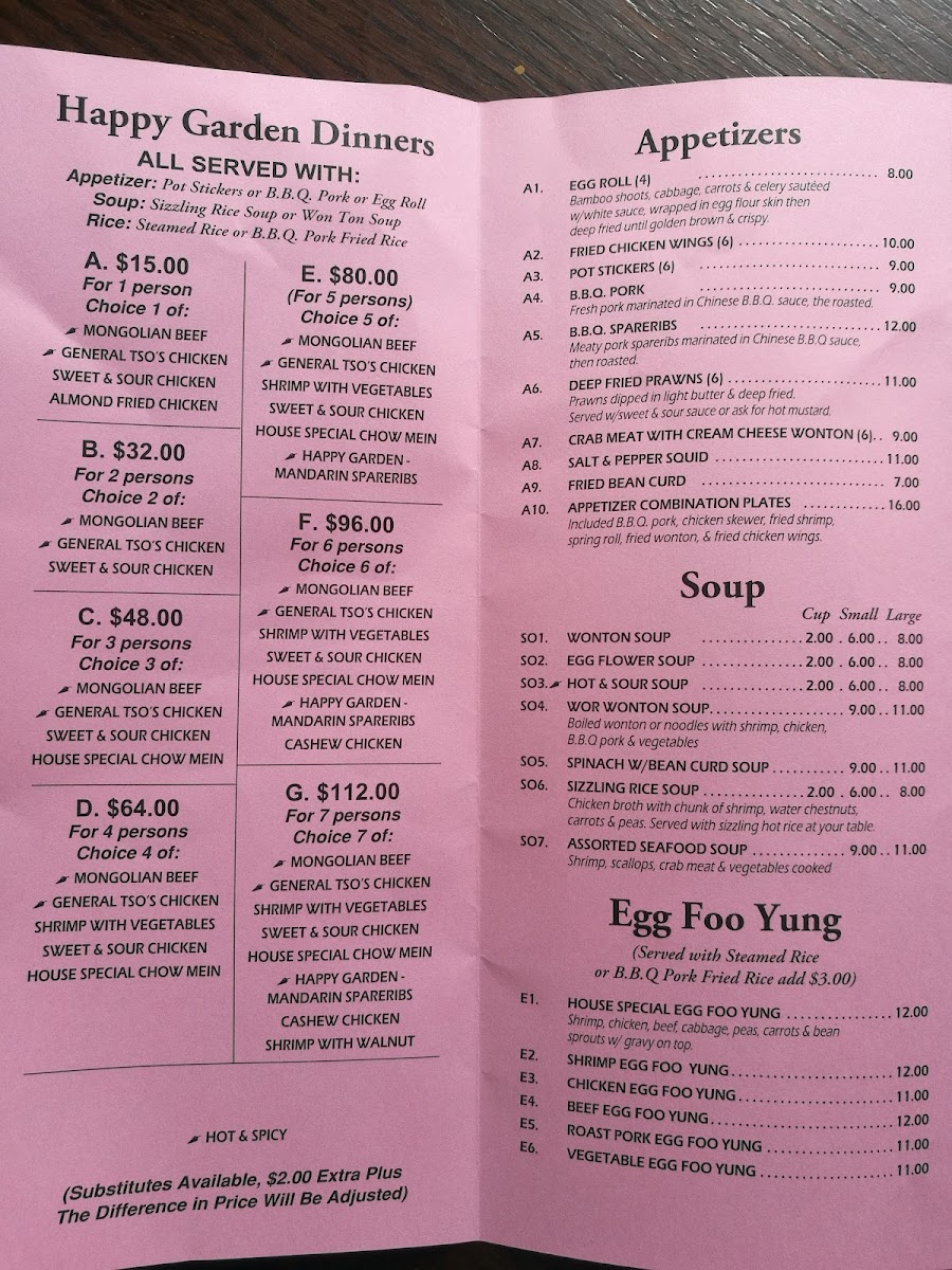 Menu Happy Garden Chinese Restaurant-3