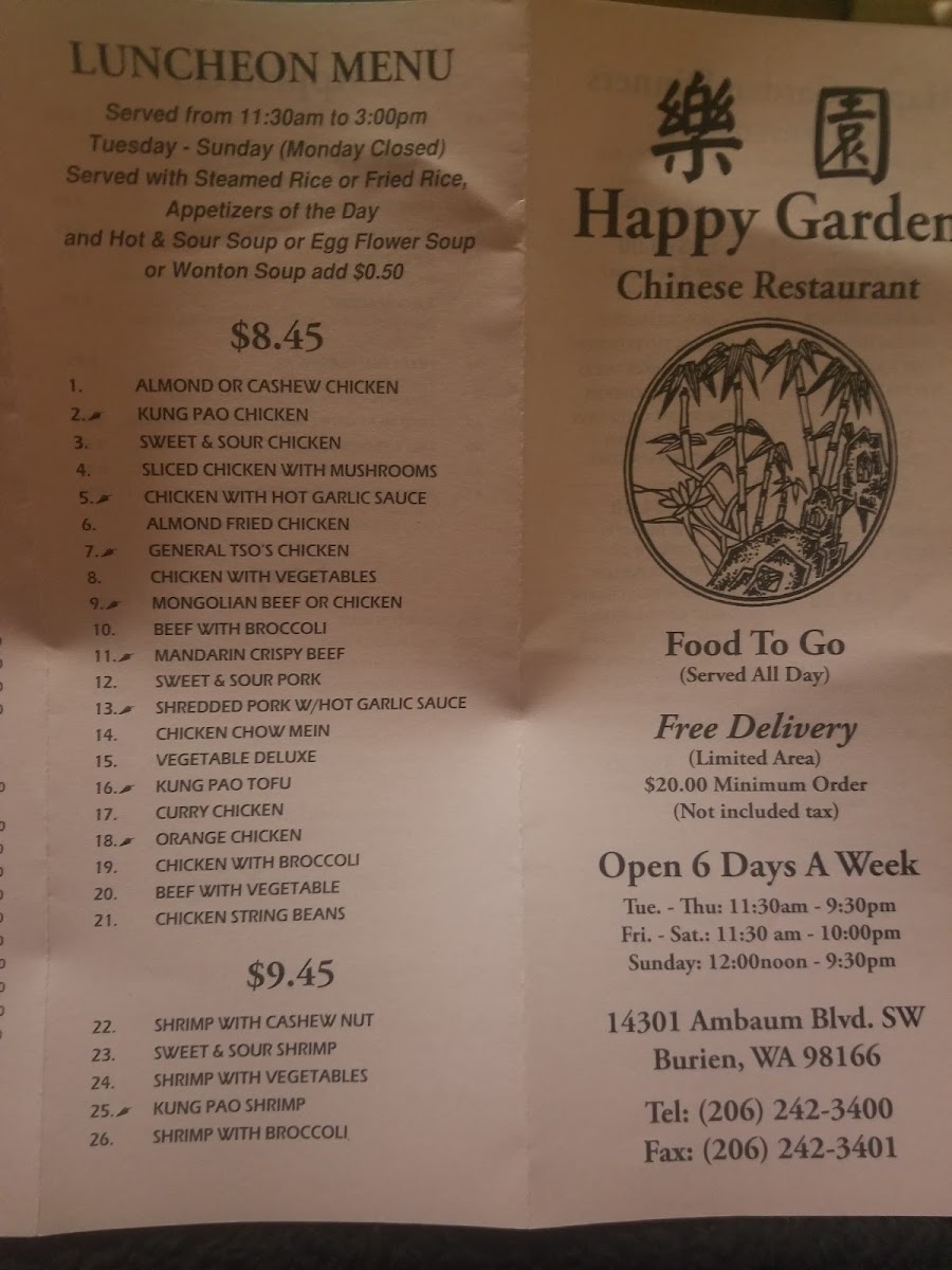 Menu Happy Garden Chinese Restaurant-8