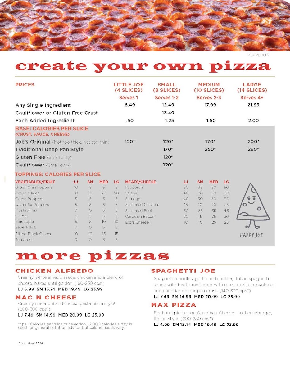 Menu Happy Joe's Pizza & Ice Cream - Muscatine- Grandview-10