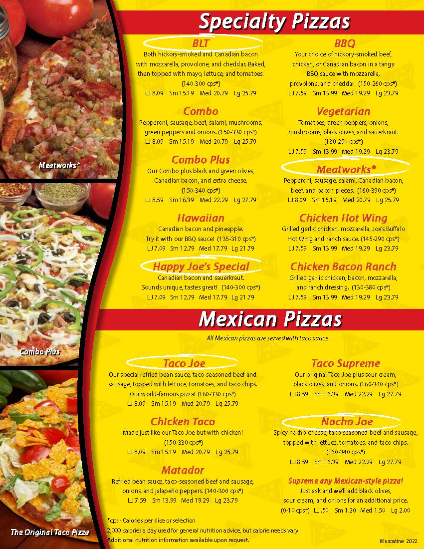 Menu Happy Joe's Pizza & Ice Cream - Muscatine- Grandview-2