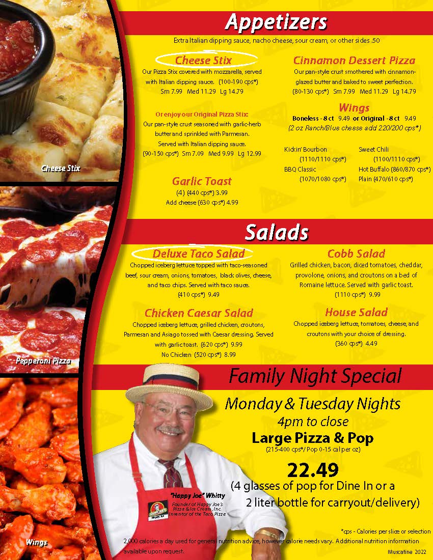 Menu Happy Joe's Pizza & Ice Cream - Muscatine- Grandview-3