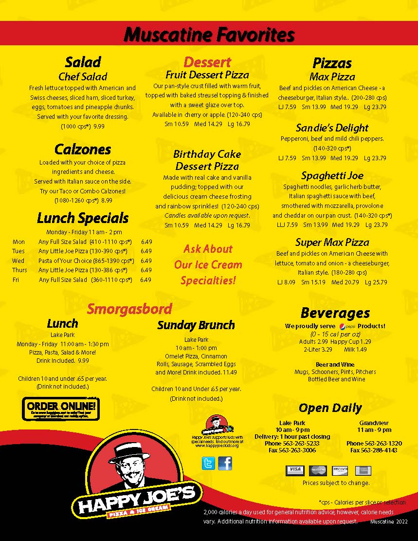 Menu Happy Joe's Pizza & Ice Cream - Muscatine- Grandview-4