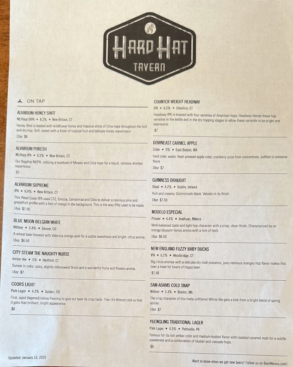 Menu Hard Hat Tavern-2