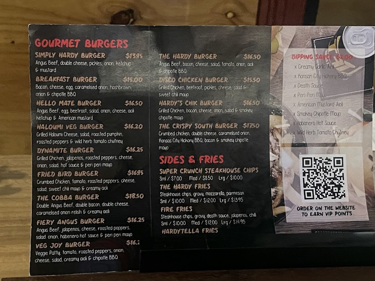 Menu Harding's Burger Joint-1