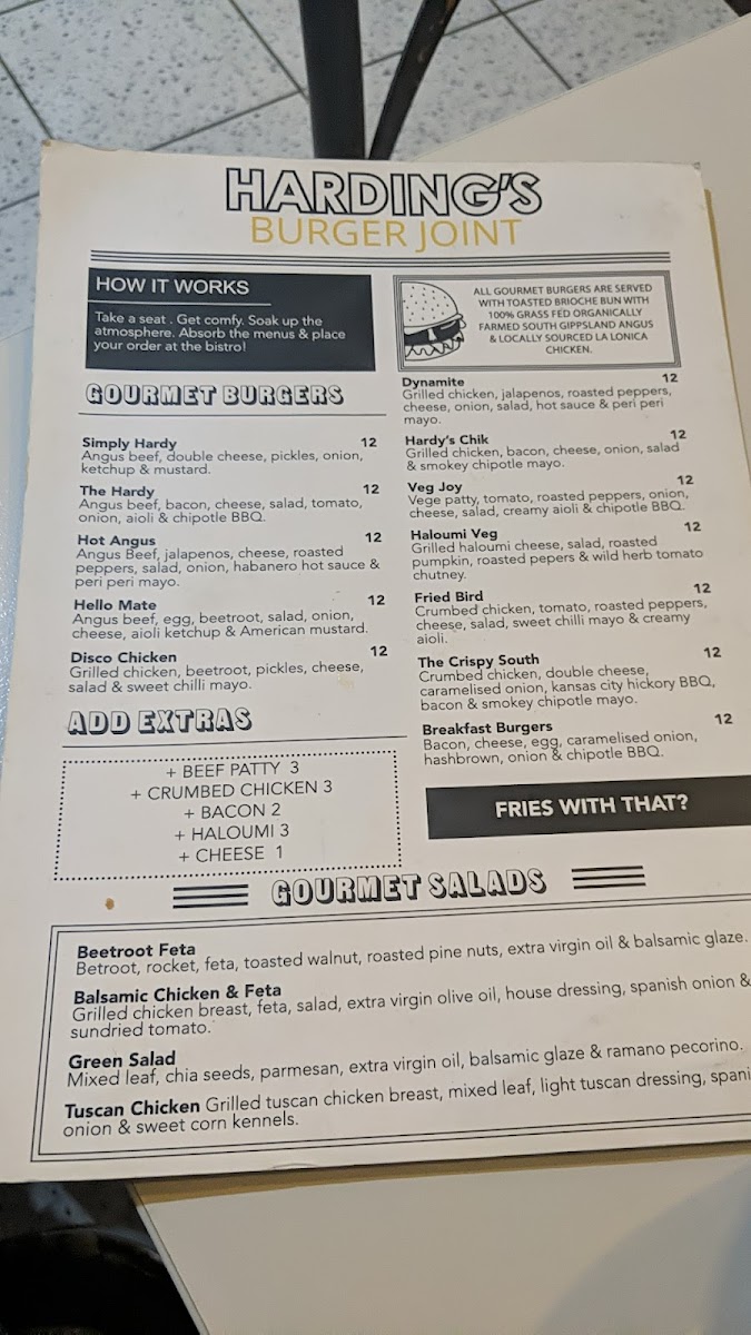 Menu Harding's Burger Joint-7