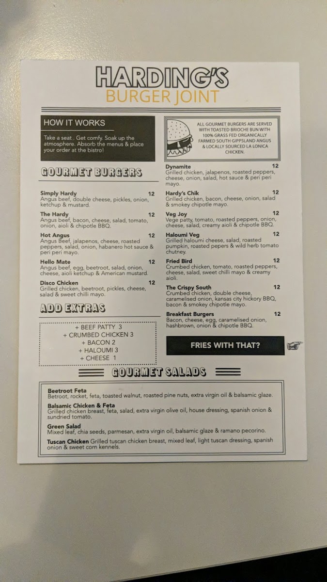 Menu Harding's Burger Joint-8